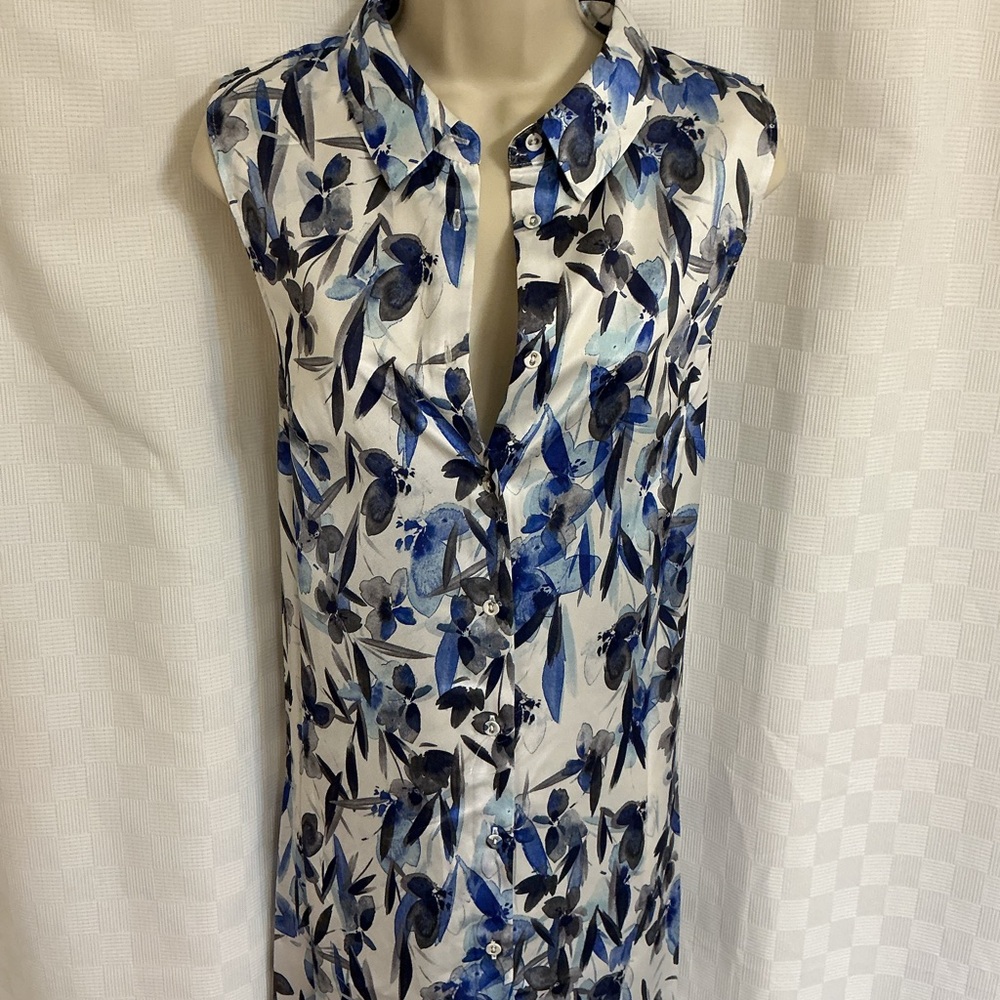 DKNY Blue and White Floral Maxi Dress - Picture 2 of 6